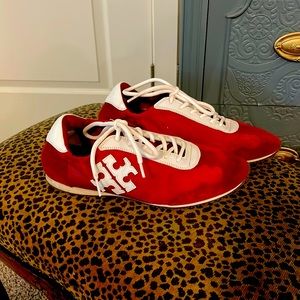 Red Tory Burch track shoes.